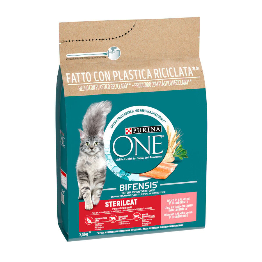 2.8 kg Purina One Adult Bifensis Esterilizado Salm&oacute;n pienso para gatos, , large indicador imagen numero 1