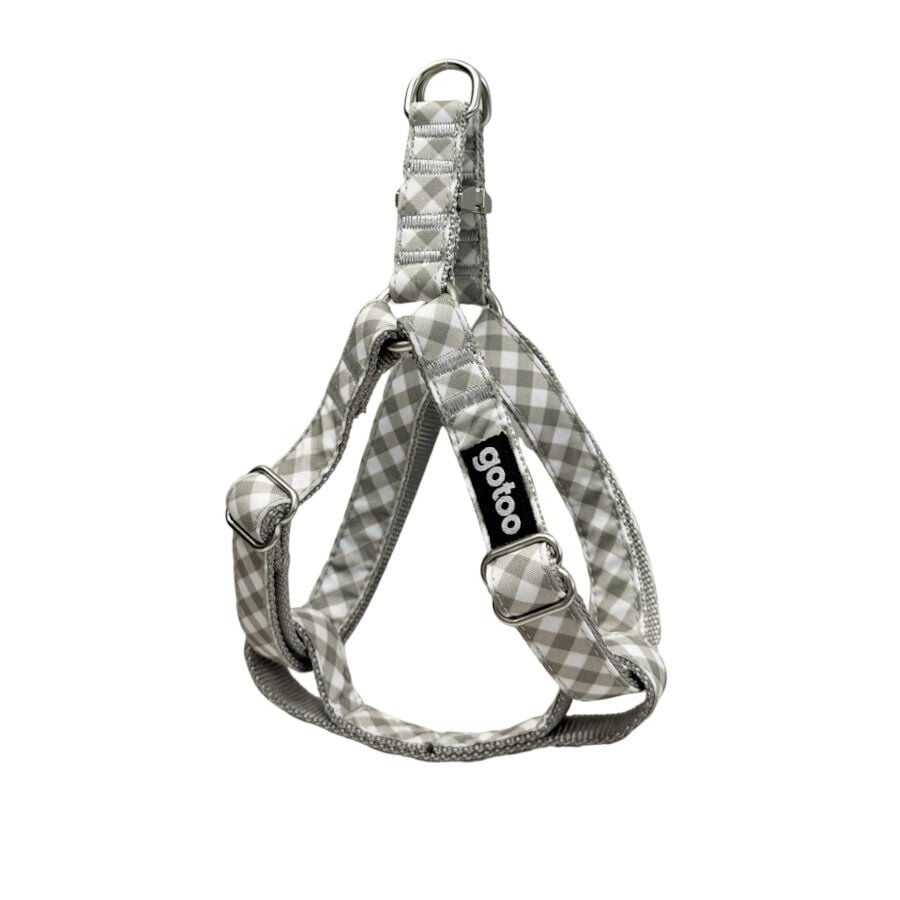 Gotoo Arn&eacute;s estampado cuadro vichy gris para perros, , large indicador imagen numero 1