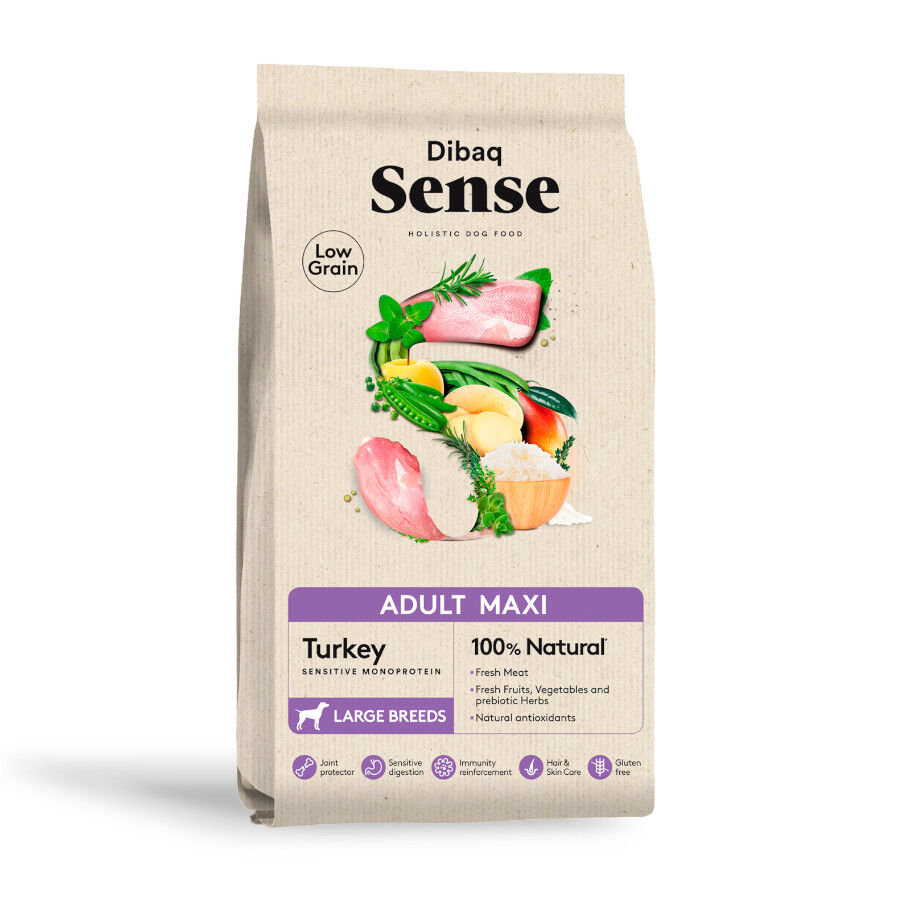 12 Dibaq Sense Low Grain Adult Maxi Pavo Pienso para perros, , large indicador imagen numero 1