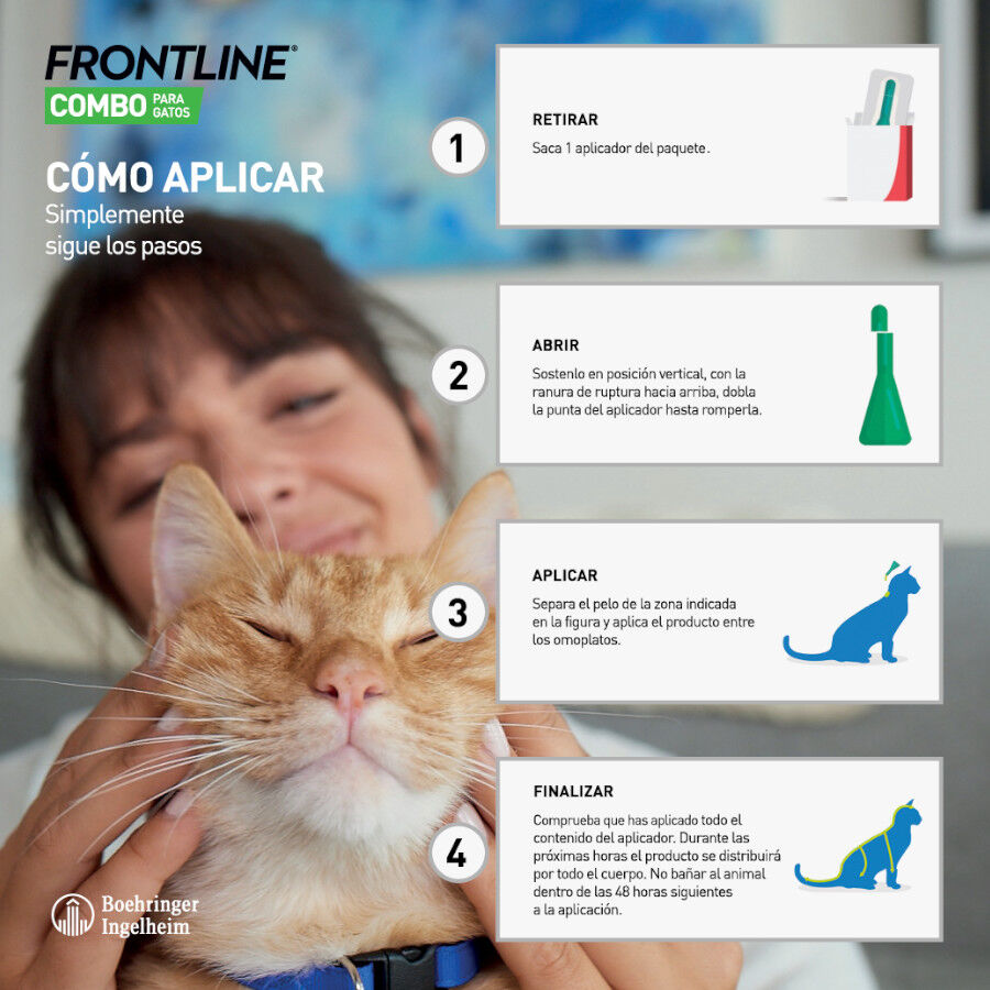 Frontline Combo Pipetas Antiparasitarias para gatos y hurones, , large indicador imagen numero 6