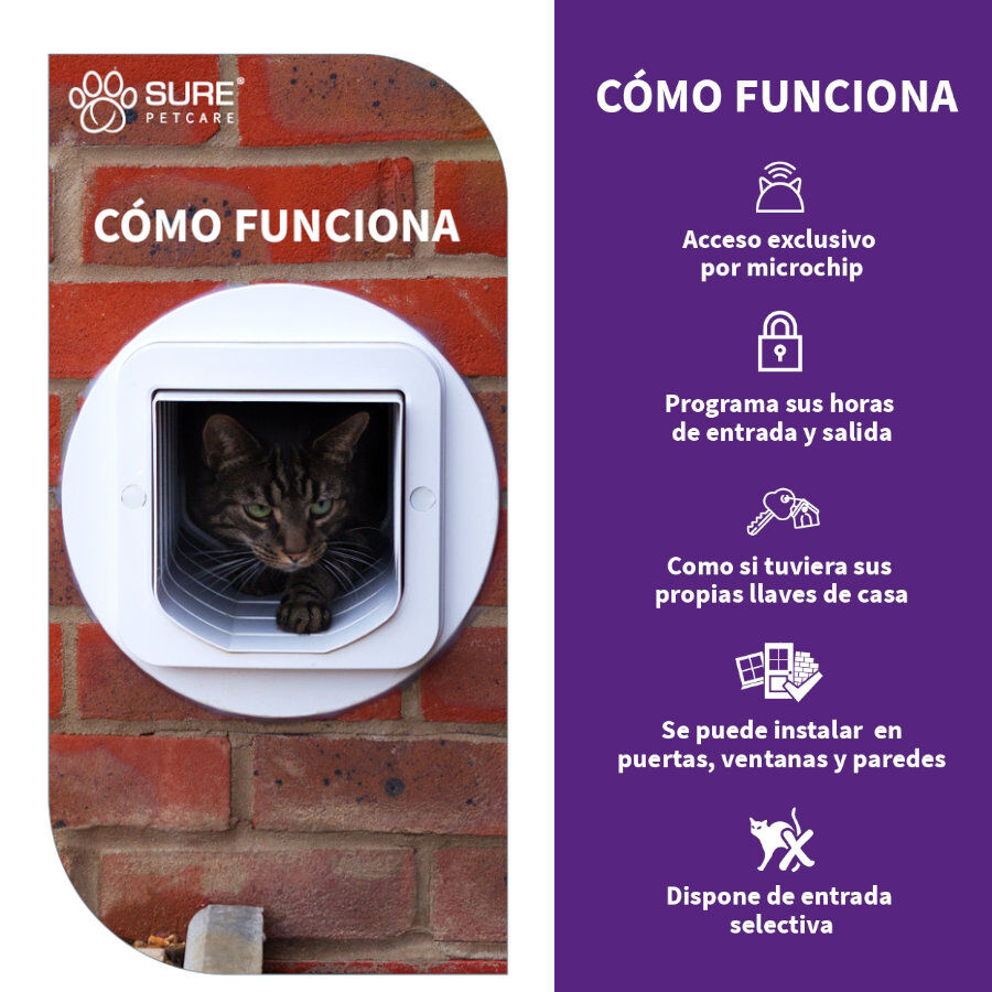 Sure Petcare SureFlap Puerta Autom&aacute;tica Blanca con Microchip, , large indicador imagen numero 3