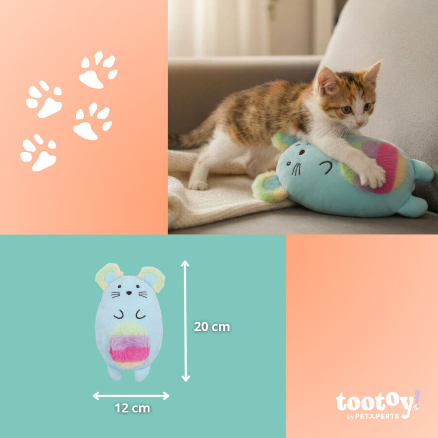 Tootoy! Peluche Rainbow Mouse Azul para gatos, , large indicador imagen numero 4