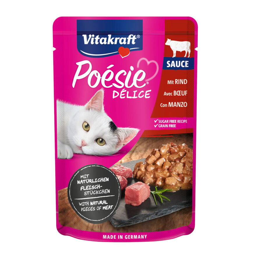 Vitakraft Po&eacute;sie Buey sobre en salsa para gatos
