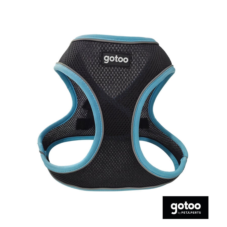Gotoo Arn&eacute;s ajustable de malla turquesa/negro para perros, , large indicador imagen numero 2