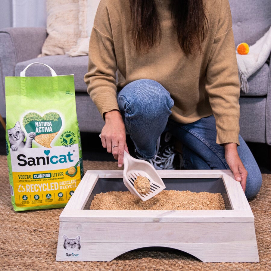 10 L Sanicat Natura Activa Recycled Arena para gatos, , large indicador imagen numero 4