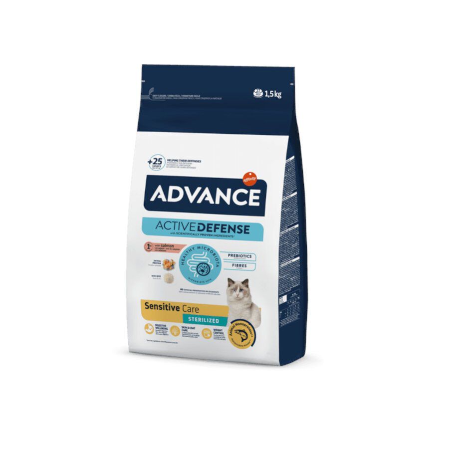 10 kg Advance Sensitive Sterilized Salm&oacute;n y Arroz pienso para gatos, , large indicador imagen numero 1