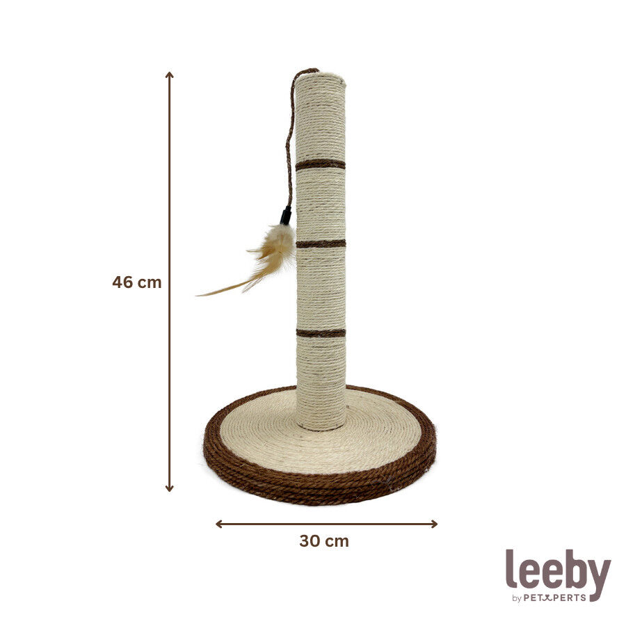 Leeby Isidoro rascador de sisal con juguete marron para gatos, , large indicador imagen numero 4