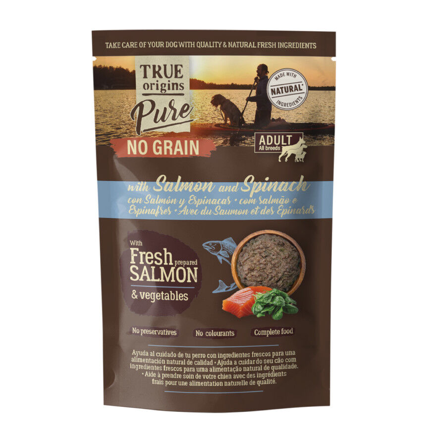 150 g True Origins Pure con Salm&oacute;n y Espinacas sobre para Perros, , large indicador imagen numero 1