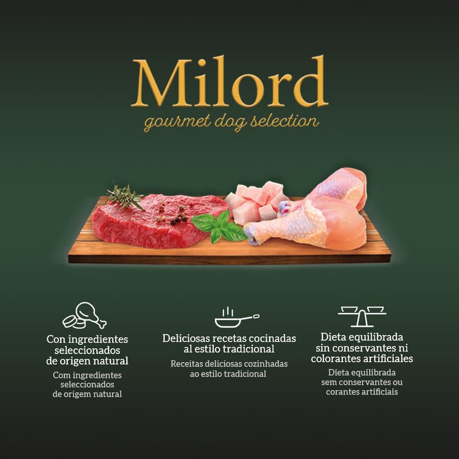 150 g Milord Senior Pollo y Arroz en pat&eacute; tarrina para perros, , large indicador imagen numero 3