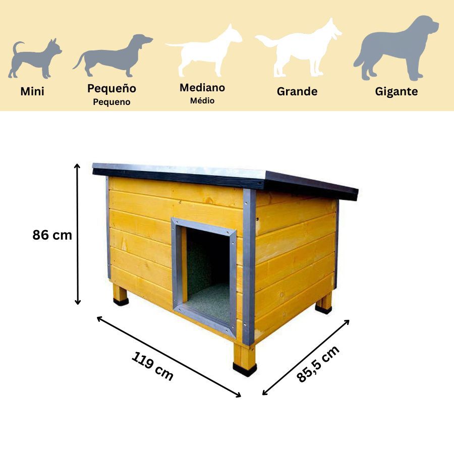 TK-Pet Nevada Caseta de Madera Amarilla para perros, , large indicador imagen numero 2
