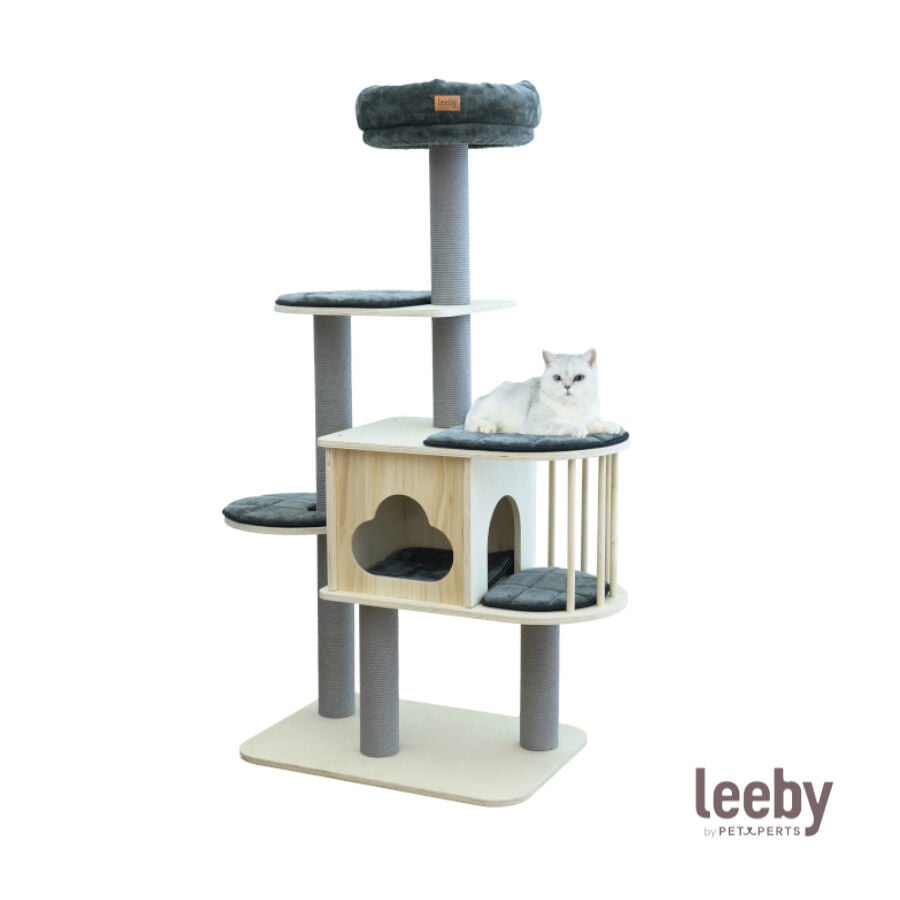 Leeby Cloud Collection torre rascador multiplataforma con cama nido para gatos