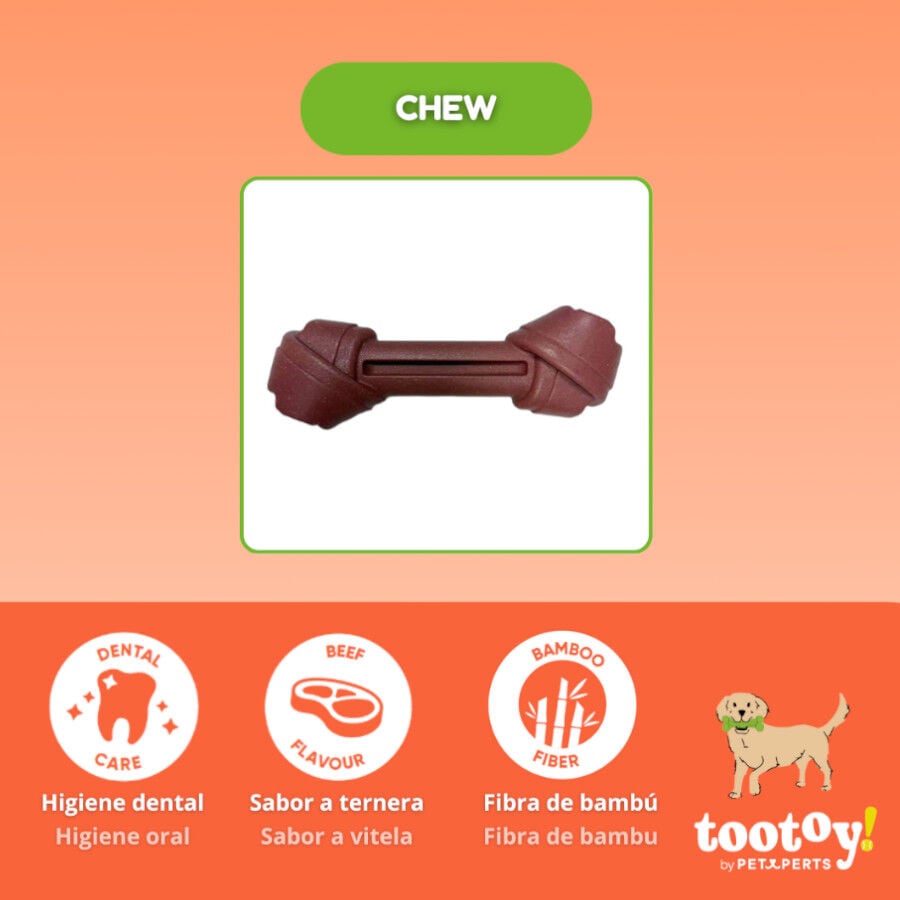 Tootoy! Hueso Mordedor de Bamb&uacute; Sabor Carne Marr&oacute;n para perros, , large indicador imagen numero 3