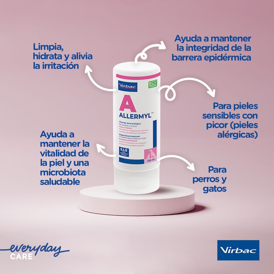 Virbac Allermyl Champ&uacute; dermatol&oacute;gico para piel sensible de perros y gatos, , large indicador imagen numero 3