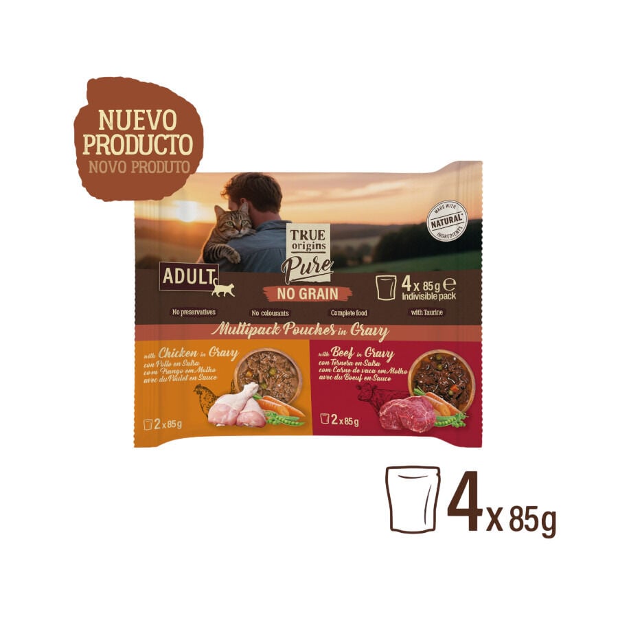True Origins Pure Carne en Salsa Sobres para gatos - Multipack