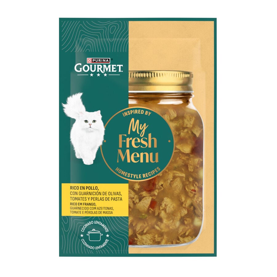 75 g Gourmet My Fresh Menu Pollo con Verduras sobres para gatos, , large Imagen numero 1