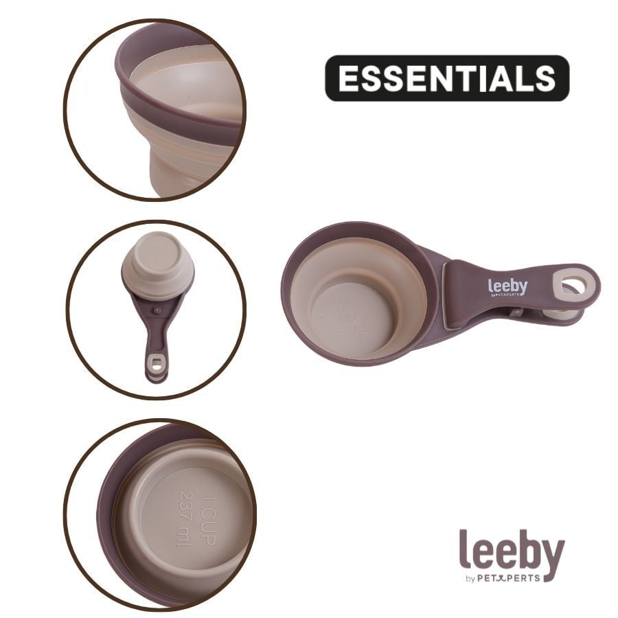Leeby Cuchara Medidora Plegable Marr&oacute;n para perros y gatos, , large indicador imagen numero 3