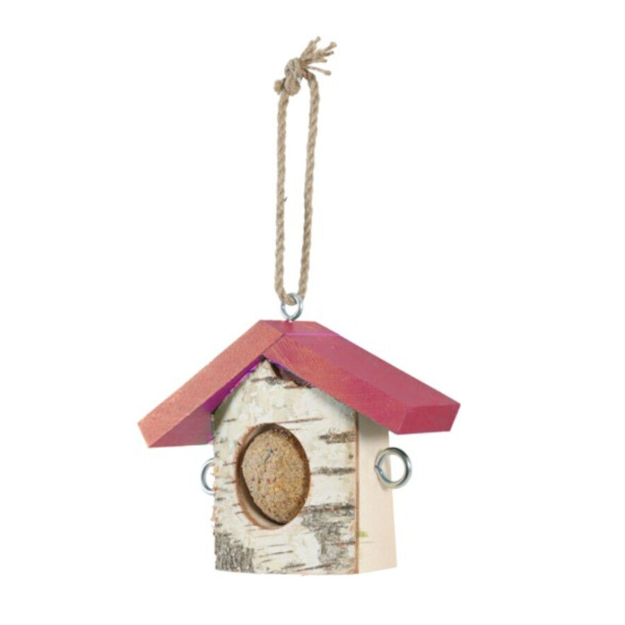 Zolux Soporte BDG Madera Hut Rojo para p&aacute;jaros