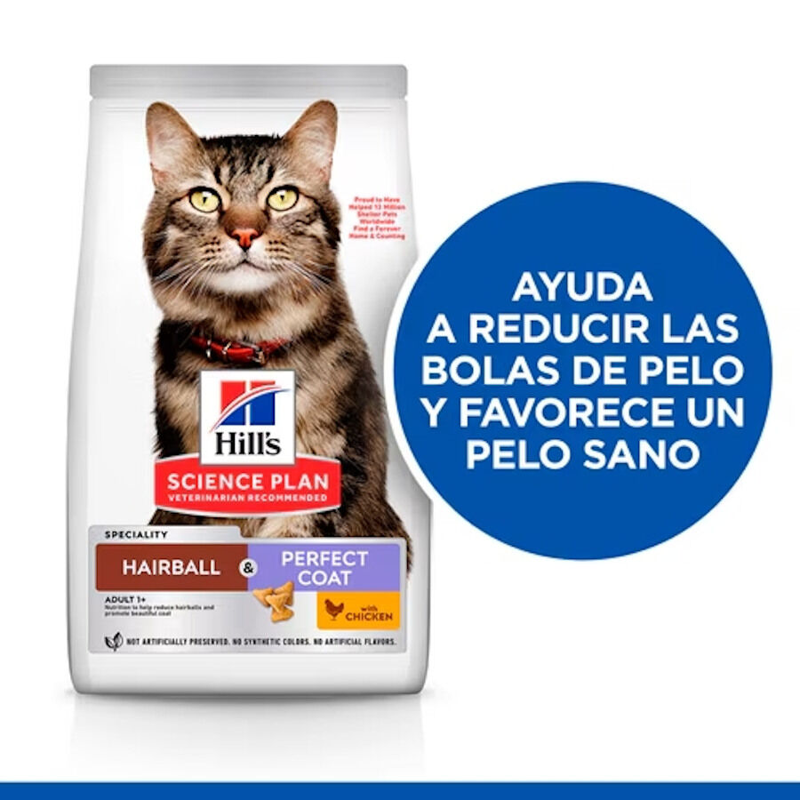 7 kg Hill's Science Plan Adult Hairball y Perfect Coat Pollo pienso para gatos, , large indicador imagen numero 4