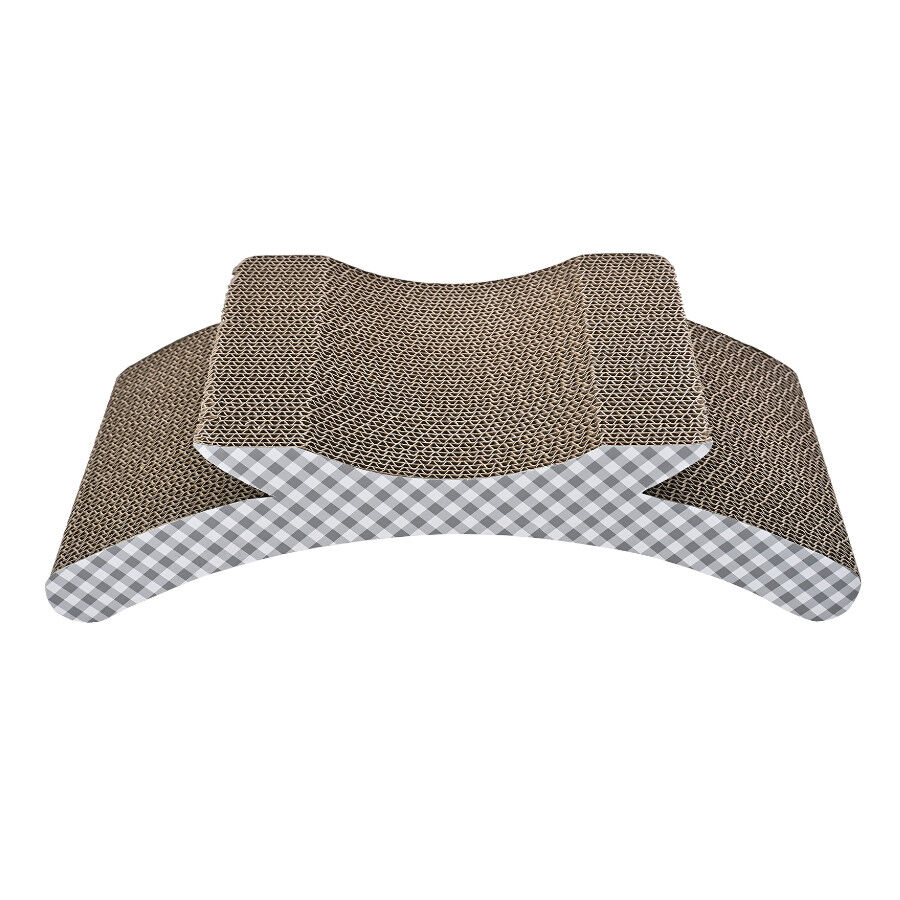 Leeby Remy Rocker rascador de cart&oacute;n horizontal con estampado vichy para gatos, , large indicador imagen numero 3