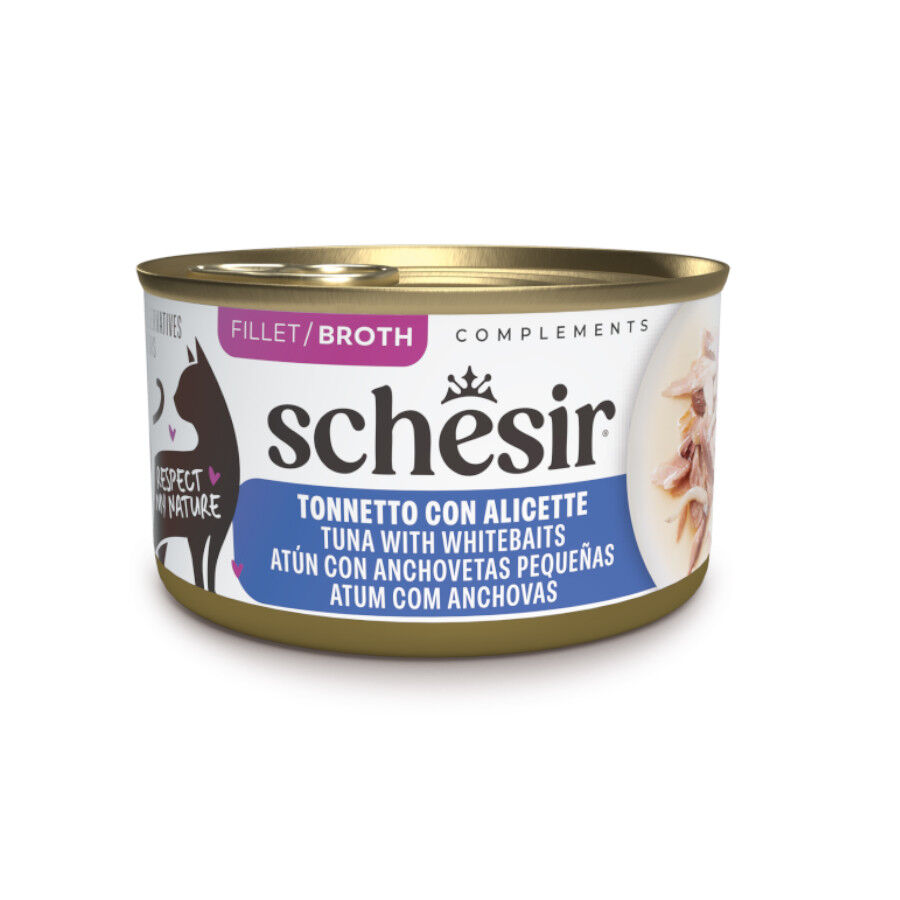 70 g Schesir Lata At&uacute;n con Anchoas Filete para gatos, , large Imagen numero 1