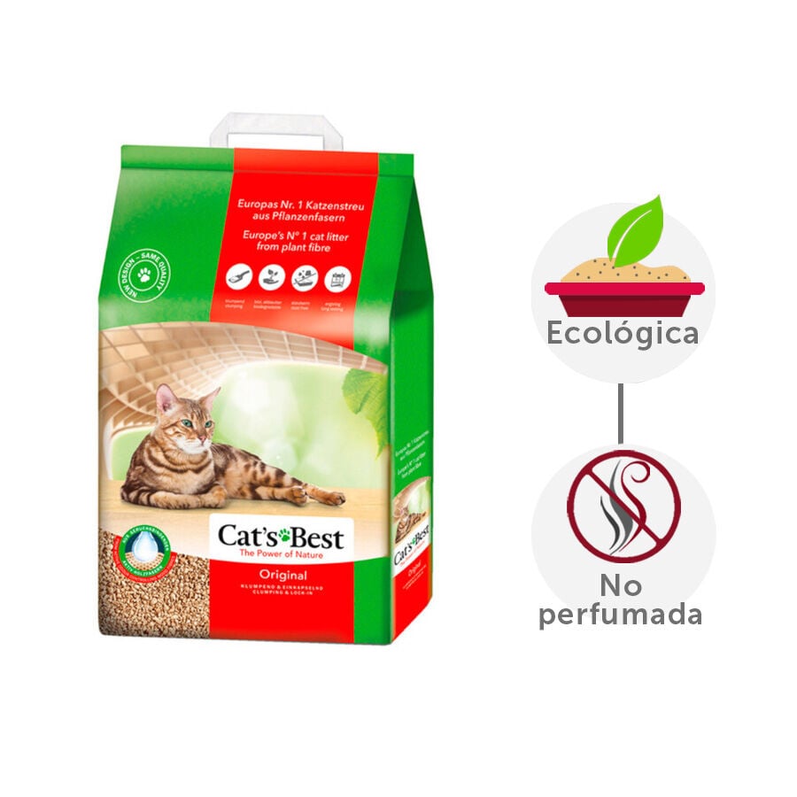 4.3 kg Cat's Best Original Lecho Vegetal para gatos, , large indicador imagen numero 2
