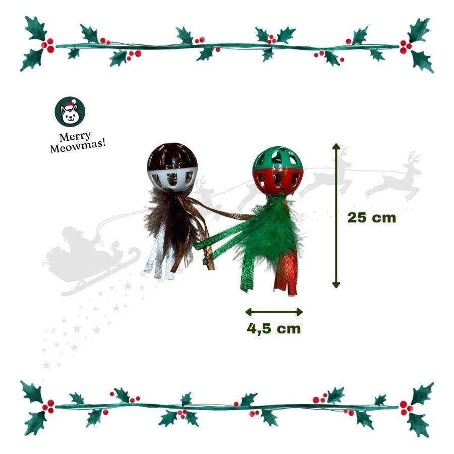 Wonder Christmas Pelota con Plumas y Cascabel Juguete para gatos, , large indicador imagen numero 3