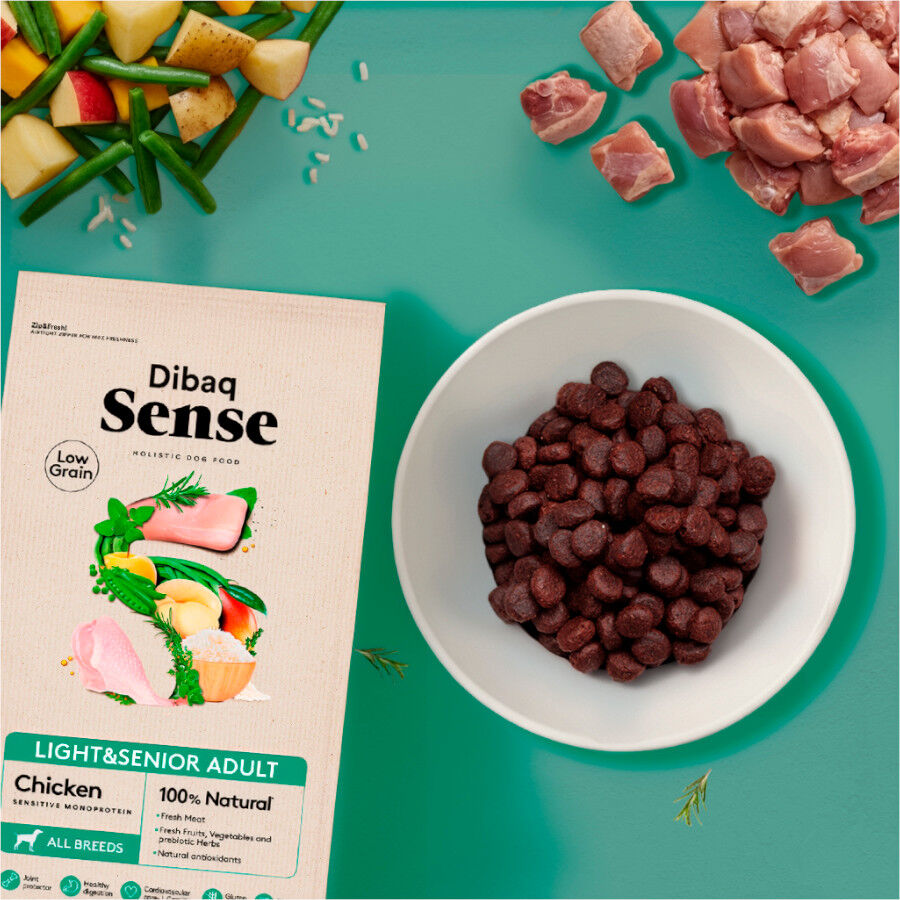 12 kg Dibaq Sense Low Grain Light & Senior Pollo Pienso para perros, , large indicador imagen numero 2