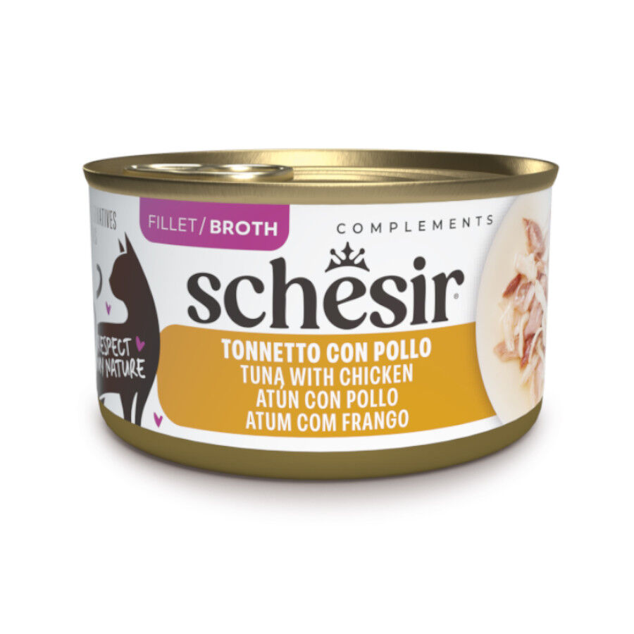 Schesir Lata At&uacute;n con Pollo Filete para gatos