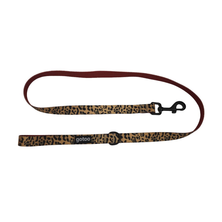 Gotoo Correa estampada leopardo perros, , large Imagen numero 1
