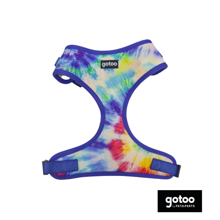 Gotoo Arnes ajustable estampado azul tie dye para perro, , large indicador imagen numero 2