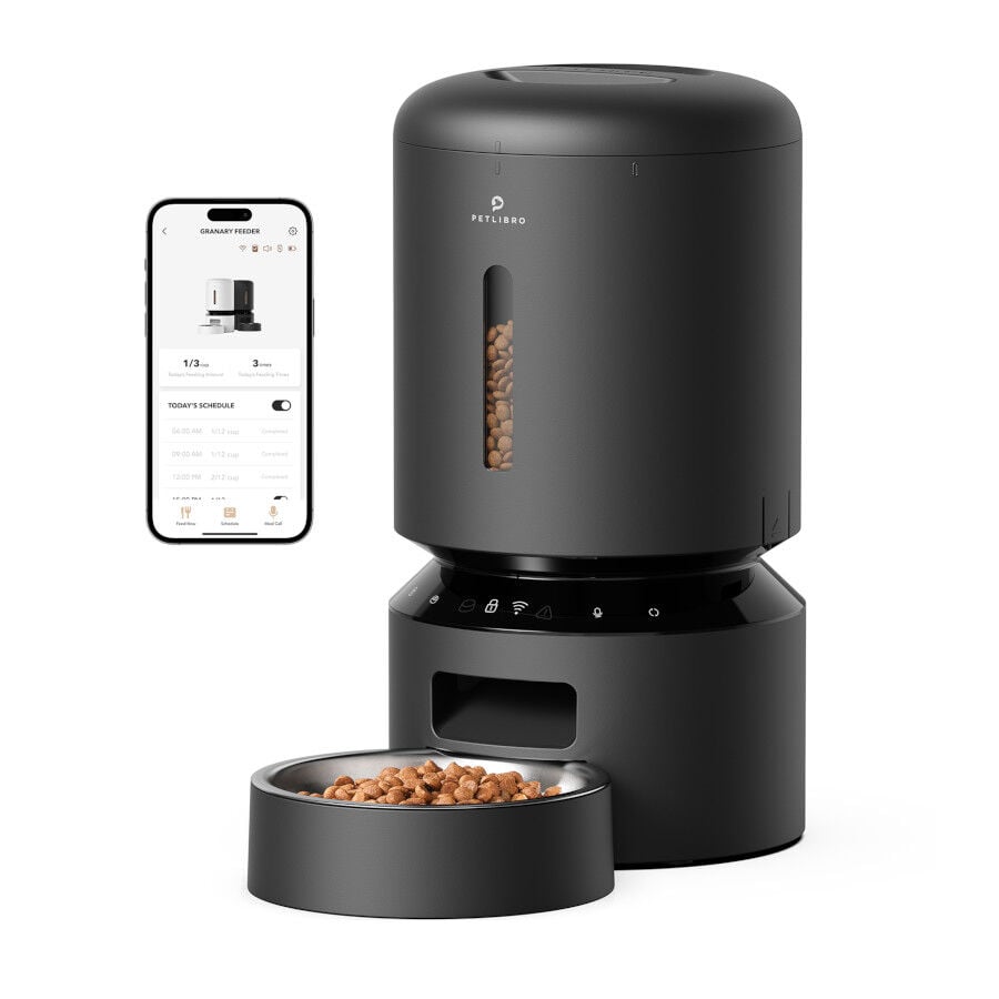 Petlibro Granary Wi-Fi Comedero Autom&aacute;tico Negro para perros y gatos