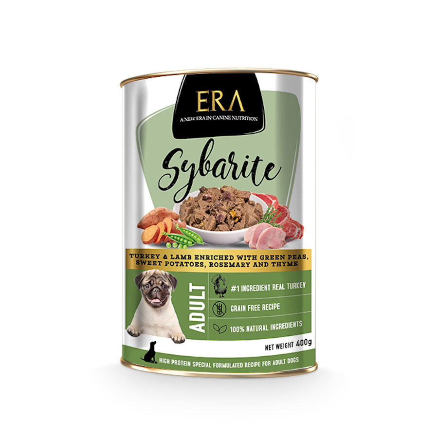 400 g ERA Sybarite Adulto Pavo, Cordero y Batata en pat&eacute; lata para perros, , large Imagen numero 1