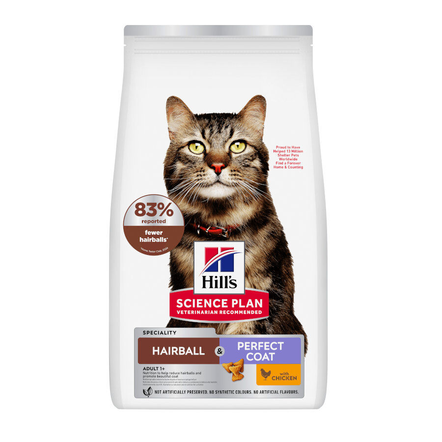 7 kg Hill's Science Plan Adult Hairball y Perfect Coat Pollo pienso para gatos, , large indicador imagen numero 1