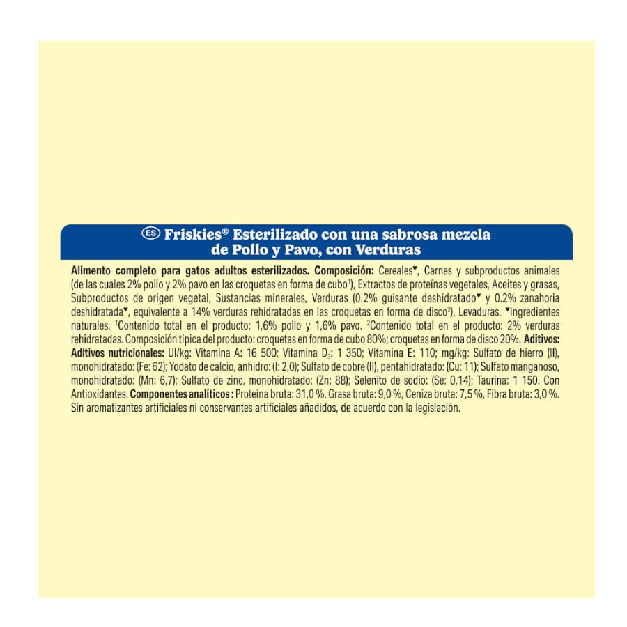 1.5 kg Friskies Sterilized Pollo y Pavo con Verduras pienso para gatos, , large indicador imagen numero 5