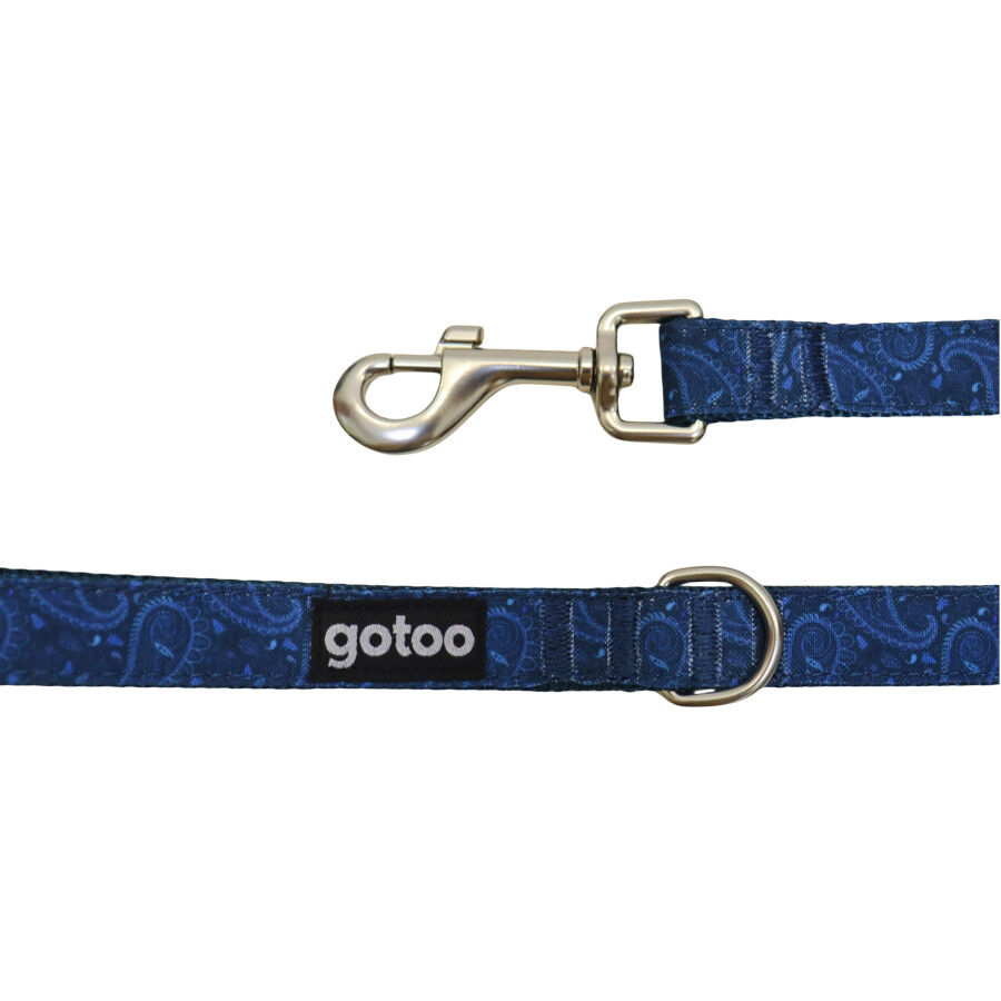 Gotoo Correa estampada cachemira cl&aacute;sica azul para perros, , large indicador imagen numero 4