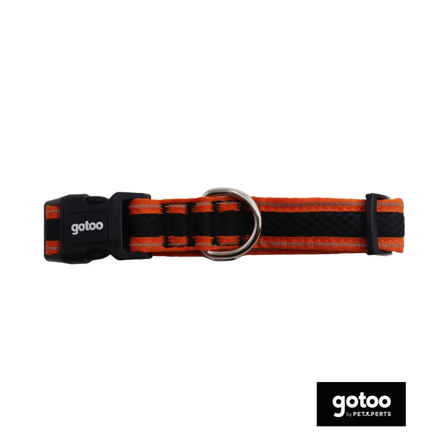 Gotoo collar de malla transpirable naranja y negro para perros, , large indicador imagen numero 2