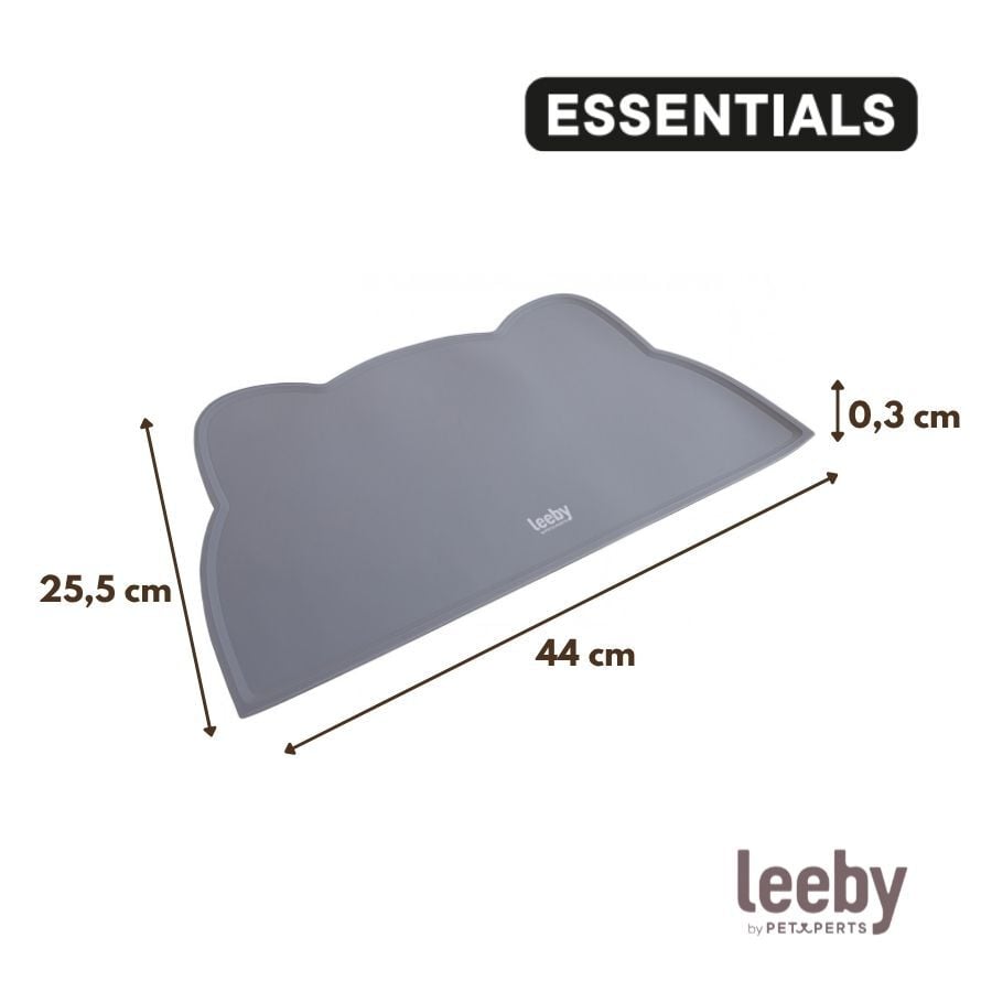 Leeby Alfombrilla Antideslizante Comedero forma Gato Gris para perros y gatos, , large indicador imagen numero 4