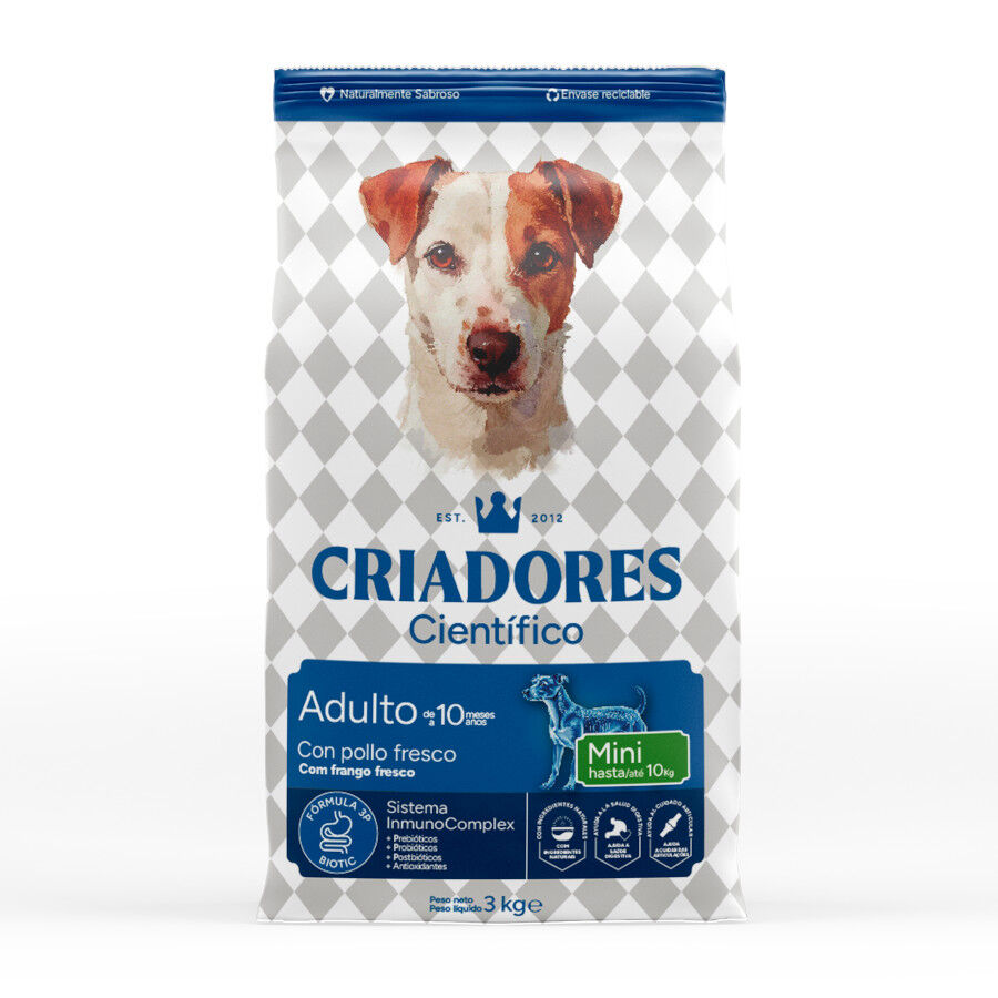 3 kg Criadores Cient&iacute;fico Adulto Mini Pienso Pollo para perros, , large indicador imagen numero 1