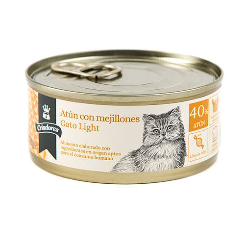 Criadores Light at&uacute;n-mejillones comida h&uacute;meda gato Imagen numero 1