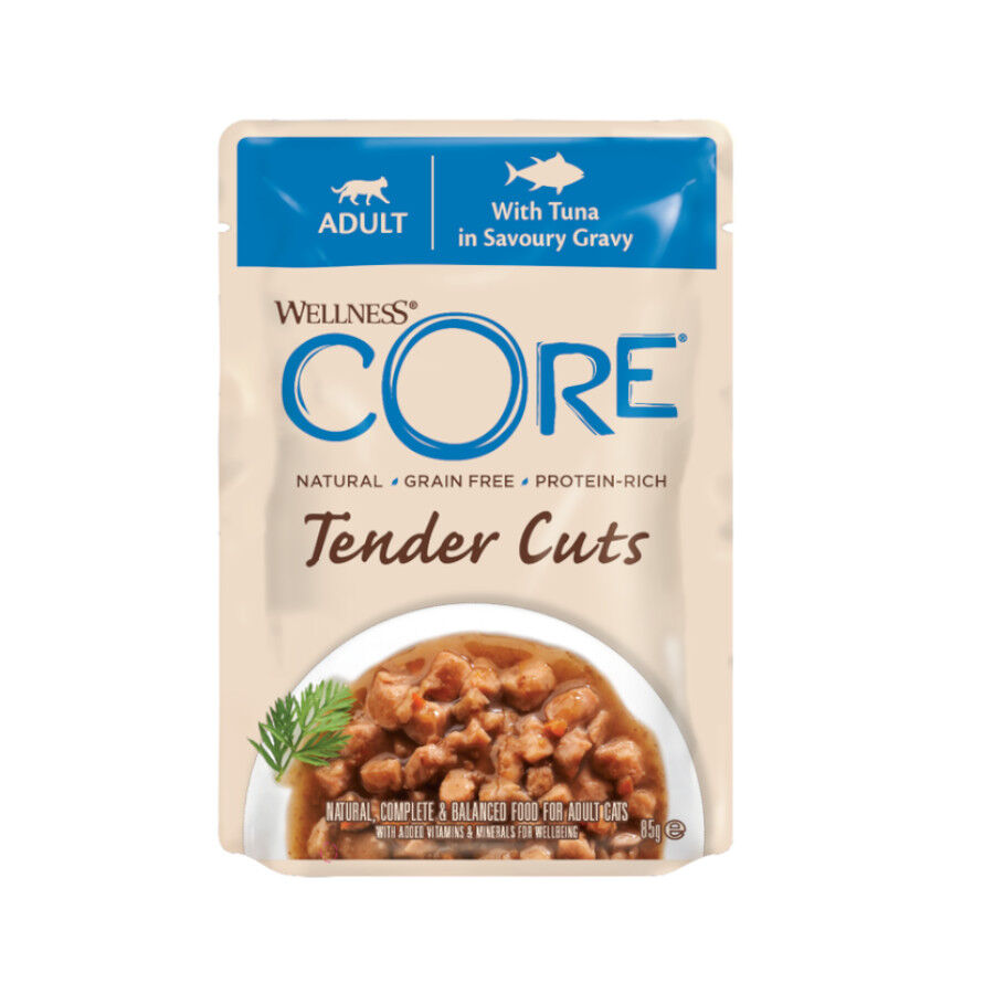 Wellness Core Tender Cuts at&uacute;n sobre en salsa para gatos