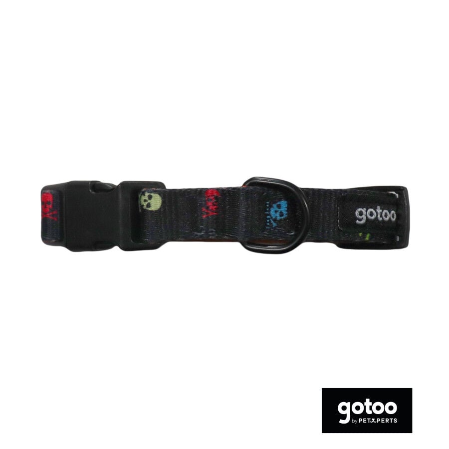 Gotoo Collar estampado calavera negro para perros