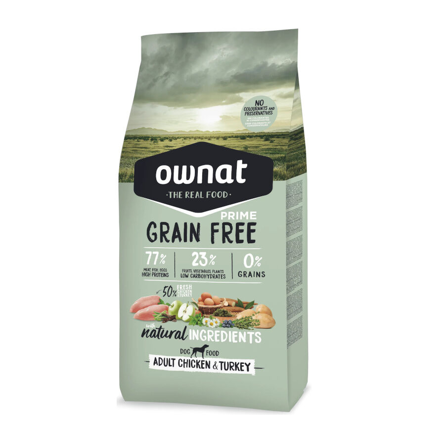3 kg Ownat Adult Prime Grain Free Pollo y Pavo pienso para perros, , large Imagen numero 1