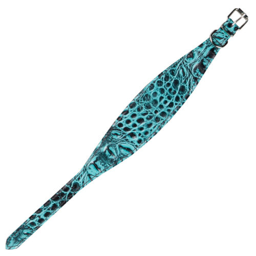Arppe de cuero estampado turquesa collar galgos Imagen numero 1