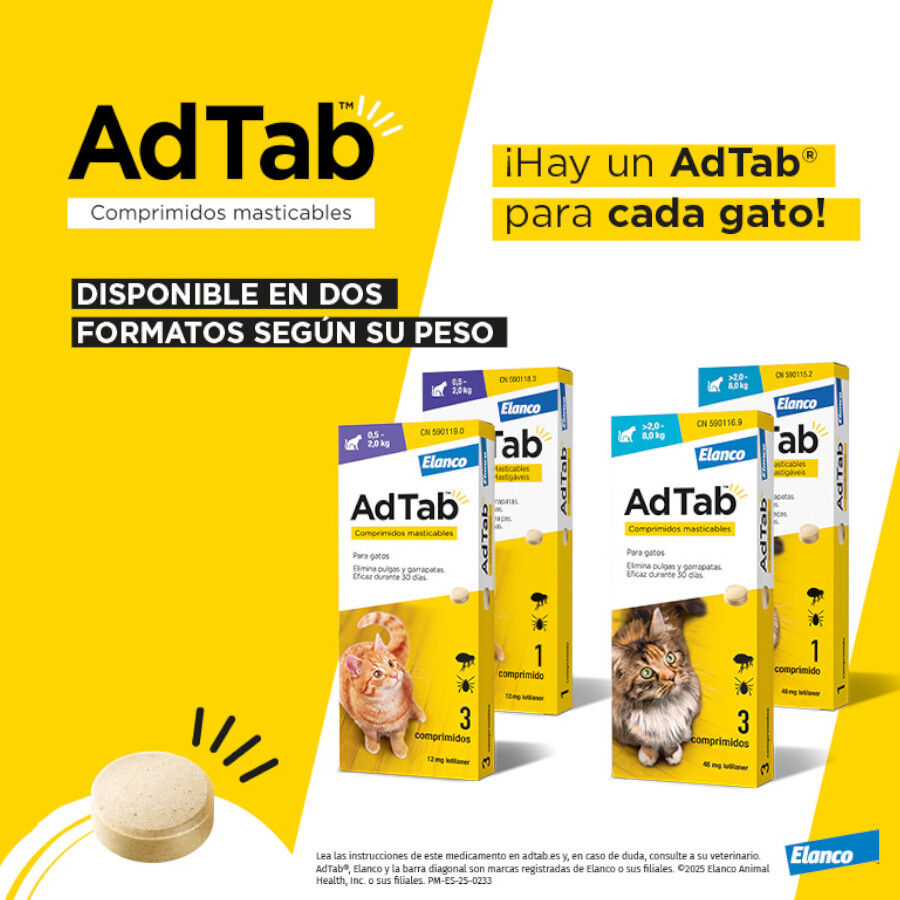 AdTab Comprimidos Masticables Antiparasitarios para gatos, , large Imagen numero 4