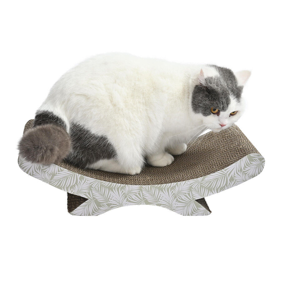 Leeby Remy Rocker rascador de cart&oacute;n horizontal con estampado de hojas para gatos, , large indicador imagen numero 7