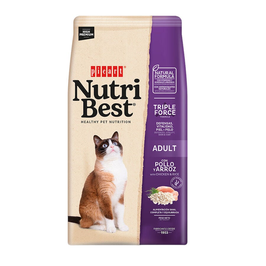 15 kg Nutribest Adult Pollo y Arroz pienso para gatos, , large Imagen numero 1