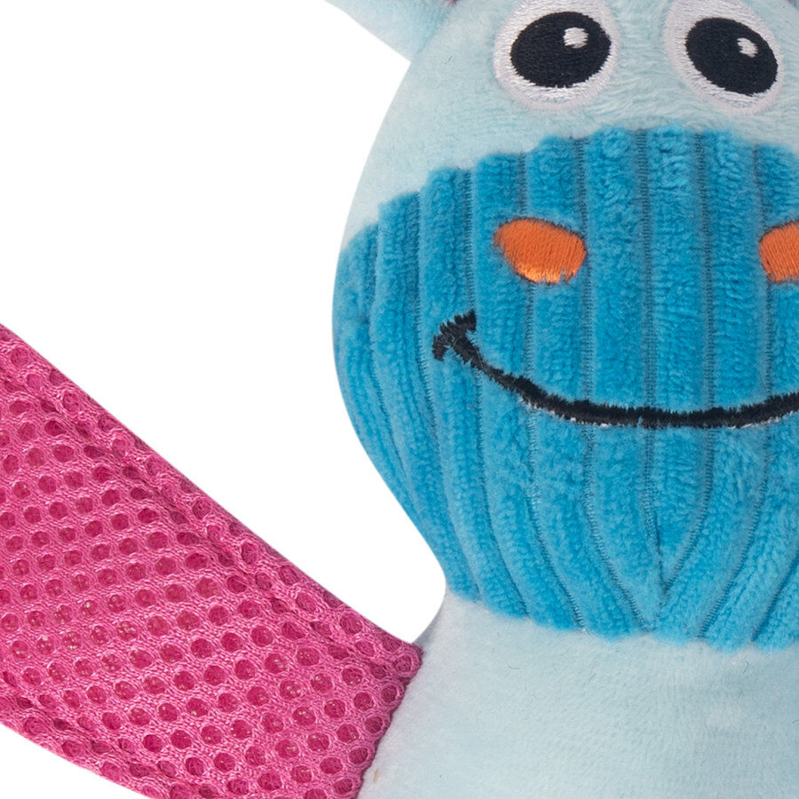 Tootoy! Chew Fetch It Hippo Azul y Rosa Peluche para perros, , large indicador imagen numero 3