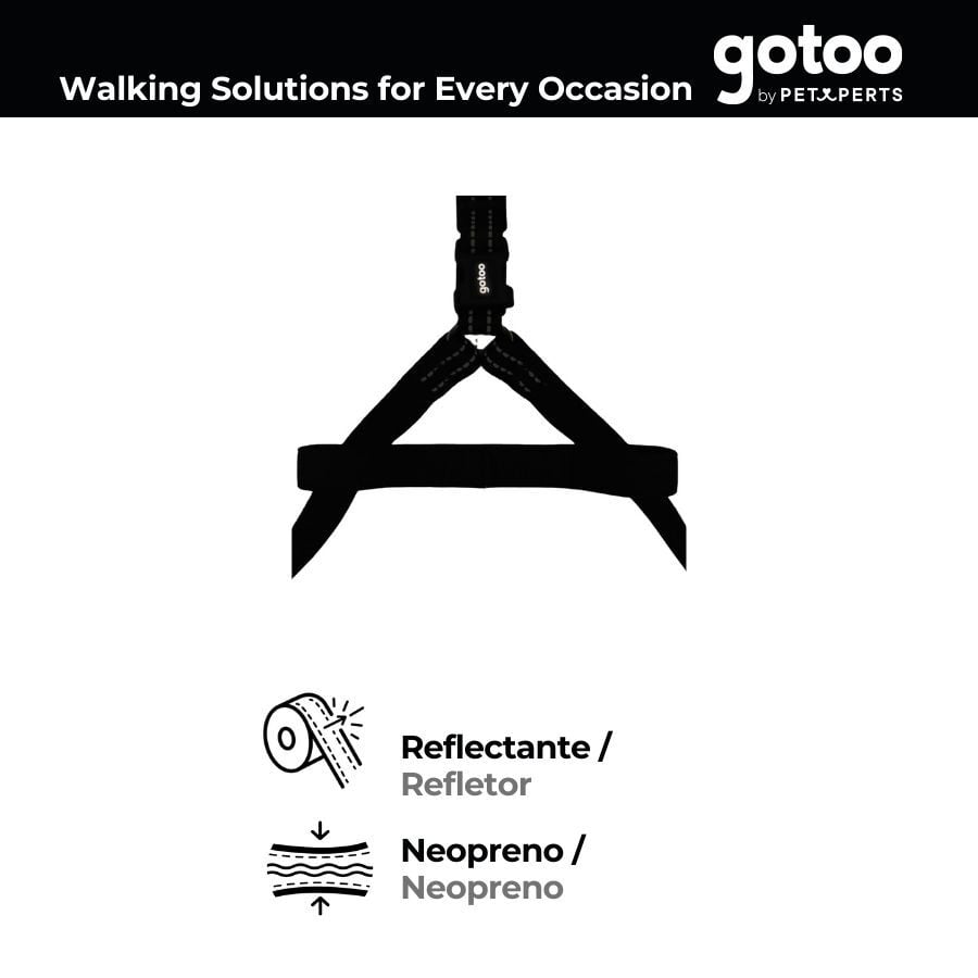 Gotoo Arn&eacute;s reflectante de neopreno negro para perros, , large Imagen numero 3