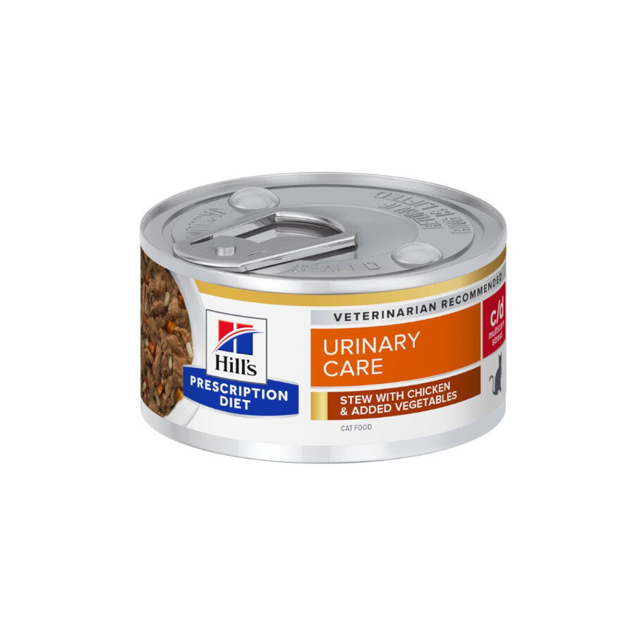 82 g Hill&rsquo;s Presciption Diet Urinary Stress c/d Estofado de Pollo con Vegetales lata para gatos, , large indicador imagen numero 1