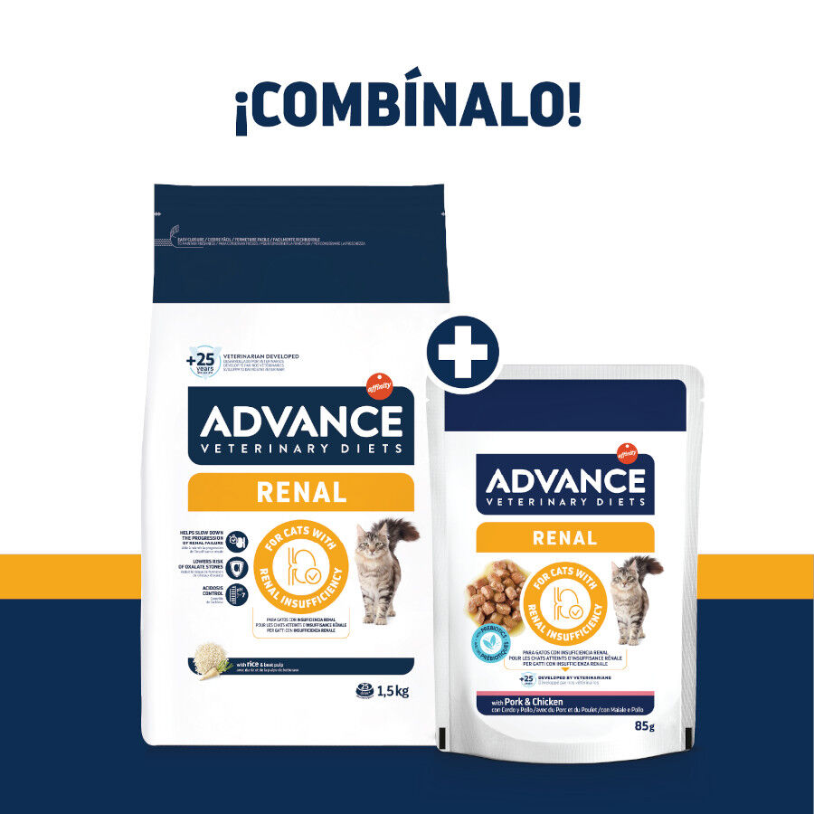 85 g Advance Renal Pollo y Cerdo sobre para gatos, , large indicador imagen numero 4